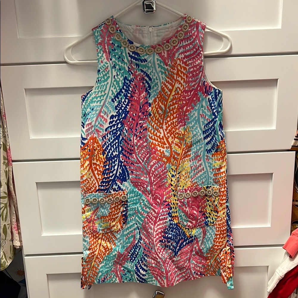 Lilly Pulitzer Blue and Orange Graphic Tank Top